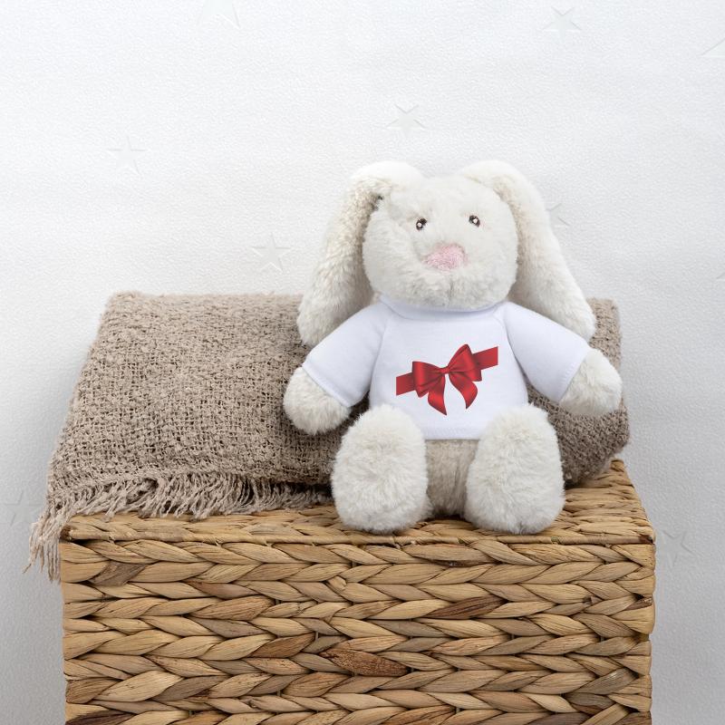 Red Bow Elegance MiniFeet® RecycelHase® Creme
