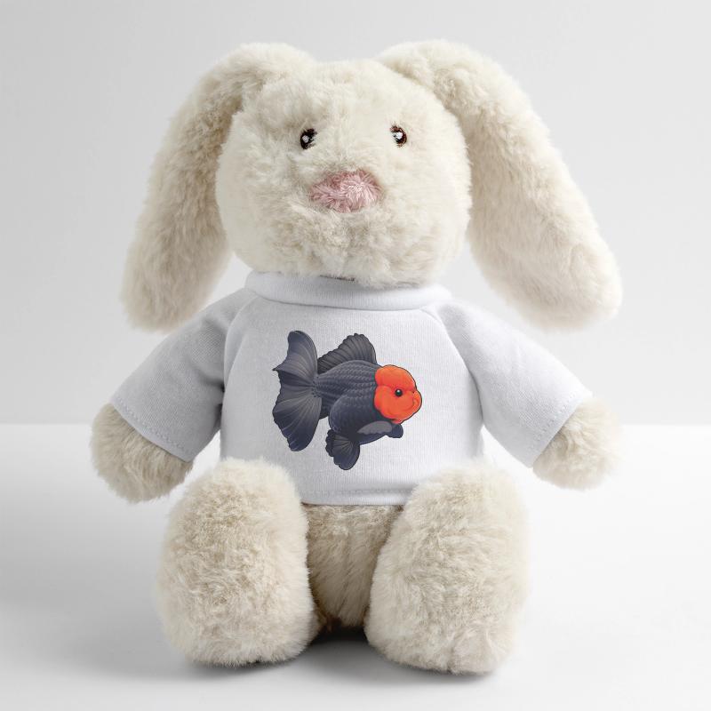 Oranda de grade noir avec poisson rouge du quartier général des Cheveux Rouges Lapin en peluche recyclé MiniFeet® Crème