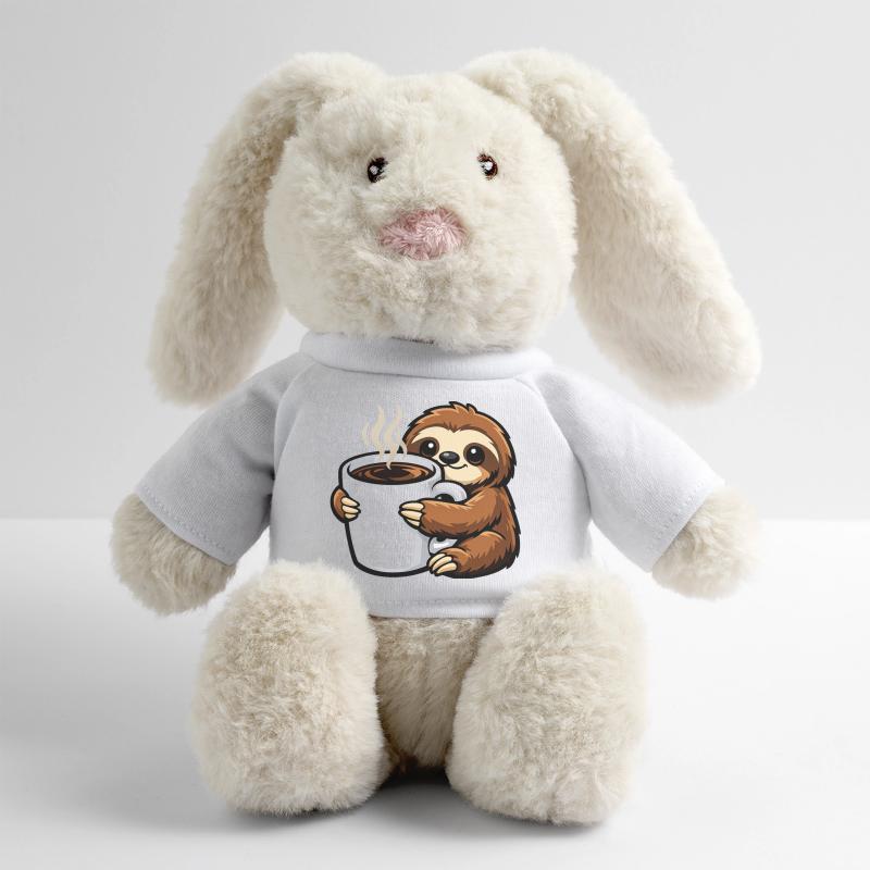 Faultier mit Kaffee-Becher MiniFeet® RecycelHase® Creme