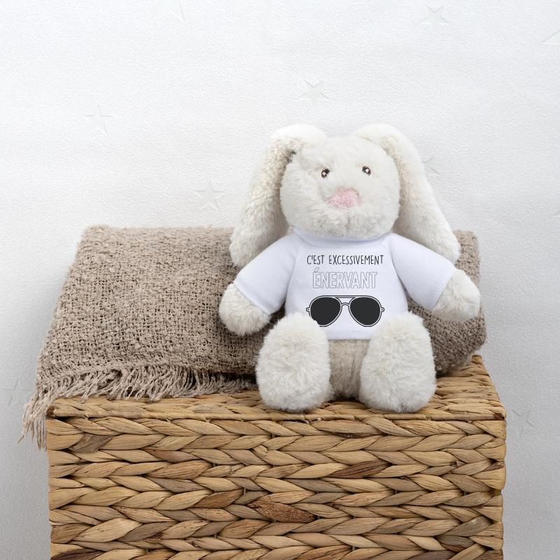 Dikkenek - "C'est excessivement énervant" Aviator Lapin en peluche recyclé MiniFeet® Crème
