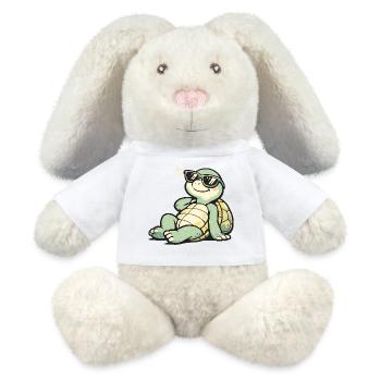 Schildkröte mit Sonnenbrille - MiniFeet® RecycelHase® Creme - Weiß - Vorne