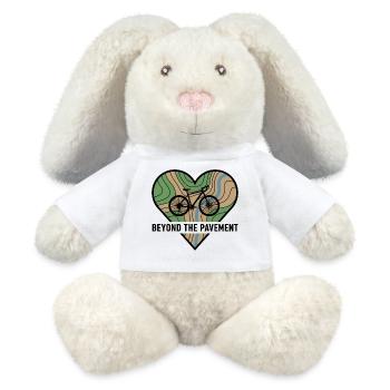 Jenseits des Asphalts Gravel Bike Herz - MiniFeet® RecycelHase® Creme - Weiß - Vorne