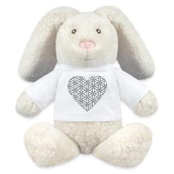 Herz mit Lebensblume - Liebe, Spiritualität & Stil - MiniFeet® RecycelHase® Creme - Weiß - Vorne