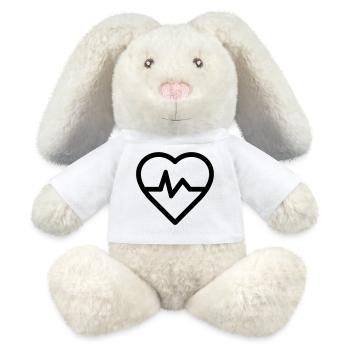 rythme cardiaque - Lapin en peluche recyclé MiniFeet® Crème - blanc - Devant