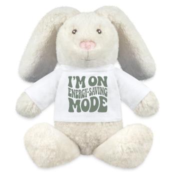 Power Saving Mode | Introvert Humor - MiniFeet® RecycelHase® Bunny Cream - white - Front