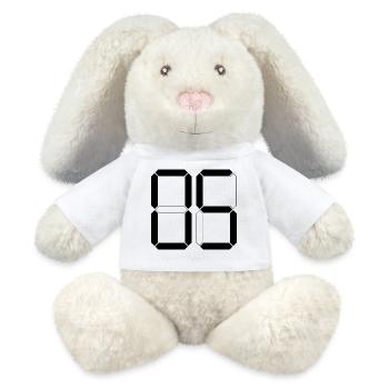 NUMMER 05 Null Fünf Geburtstag Geschenk Digital - MiniFeet® RecycelHase® Creme - Weiß - Vorne