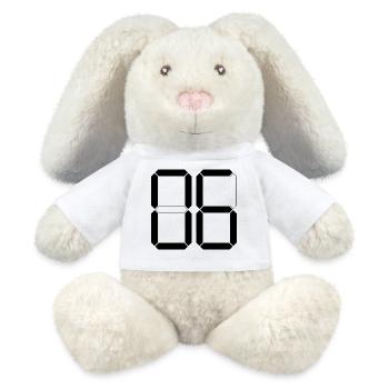 NUMMER 06 Null Sechs Geburtstag Geschenk Digital - MiniFeet® RecycelHase® Creme - Weiß - Vorne