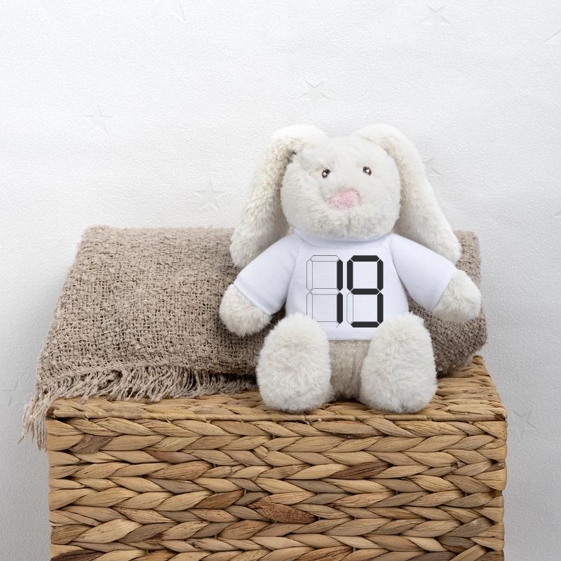 NUMBER 19 Nineteen Birthday Gift Digital MiniFeet® RecycelHase® Bunny Cream