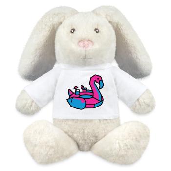 Fête de la piscine des animaux natants Flamants - Lapin en peluche recyclé MiniFeet® Crème - blanc - Devant