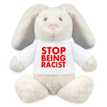 Stop being racist - MiniFeet® RecycelHase® Bunny Cream - white - Front