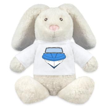 Bateau GDR Ibis Dessin Ossi Est Ostalgie - Lapin en peluche recyclé MiniFeet® Crème - blanc - Devant