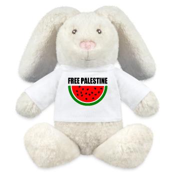 Free palestine Melon pastèque - Lapin en peluche recyclé MiniFeet® Crème - blanc - Devant