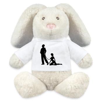 Frau an der Leine Junggesellen - MiniFeet® RecycelHase® Creme - Weiß - Vorne