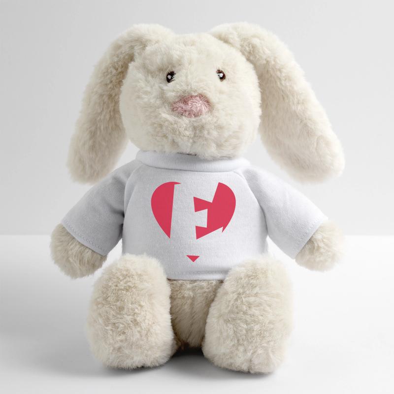 I love E - Herz E - Buchstabe E MiniFeet® RecycelHase® Creme