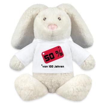 50 % ... von 100 Jahren - MiniFeet® RecycelHase® Creme - Weiß - Vorne