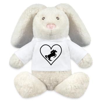 Coeur de cheval - Lapin en peluche recyclé MiniFeet® Crème - blanc - Devant