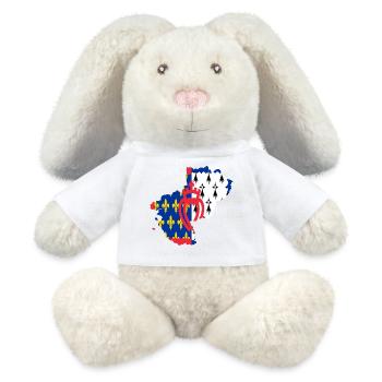Pays de loire - Lapin en peluche recyclé MiniFeet® Crème - blanc - Devant