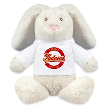 Ankara Vintage Logo Est 1923 - MiniFeet® RecycelHase® Bunny Cream - white - Front