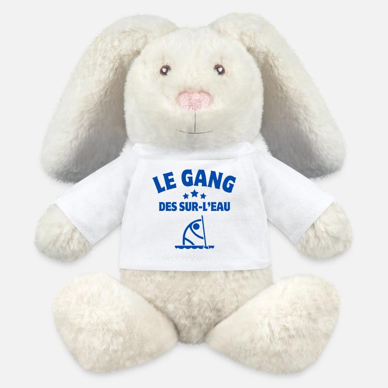 paddle, fan de paddle, pagayer - Lapin en peluche recyclé MiniFeet® Crème - blanc