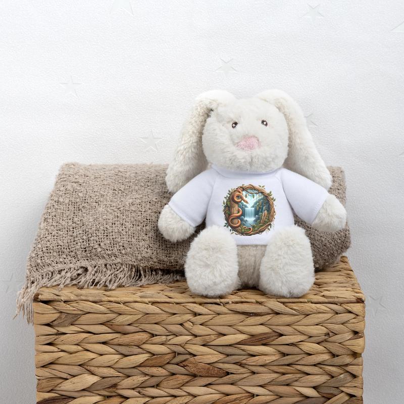 File d’attente devant la cascade Lapin en peluche recyclé MiniFeet® Crème