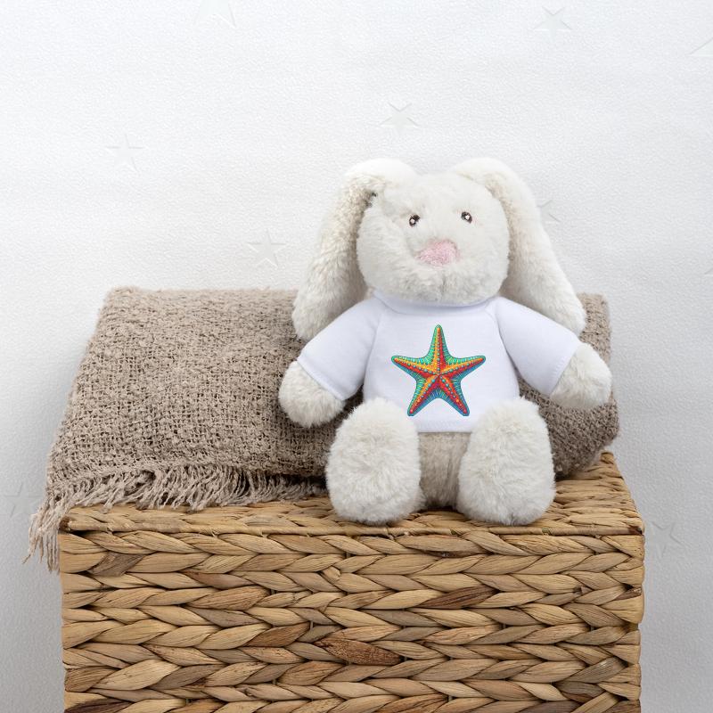 Étoile de mer Lapin en peluche recyclé MiniFeet® Crème