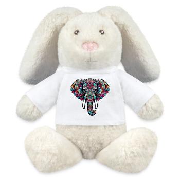 Éléphant - Lapin en peluche recyclé MiniFeet® Crème - blanc - Devant