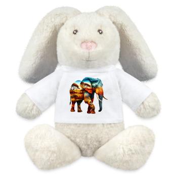 Éléphant - Lapin en peluche recyclé MiniFeet® Crème - blanc - Devant