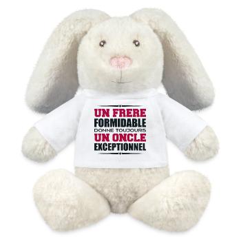 un Oncle exceptionnel cadeau pour Frère - Lapin en peluche recyclé MiniFeet® Crème - blanc - Devant