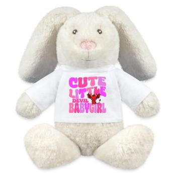 Babygirl - Cute Little Babygirl Devil - MiniFeet® RecycelHase® Bunny Cream - white - Front