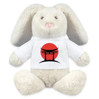 Abstract Gradient Japanese Torii - MiniFeet® RecycelHase® Bunny Cream - white - Front