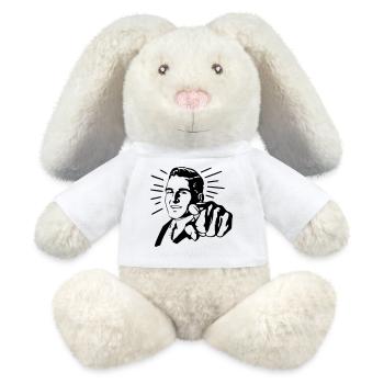 Homme pointeur - Lapin en peluche recyclé MiniFeet® Crème - blanc - Devant