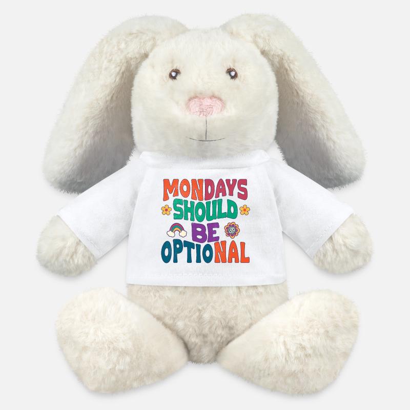 Les lundis devraient être optionnels - Lapin en peluche recyclé MiniFeet® Crème - blanc