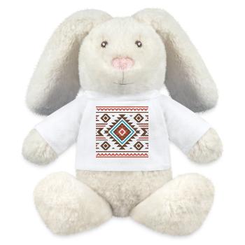 Native American Art - MiniFeet® RecycelHase® Bunny Cream - white - Front