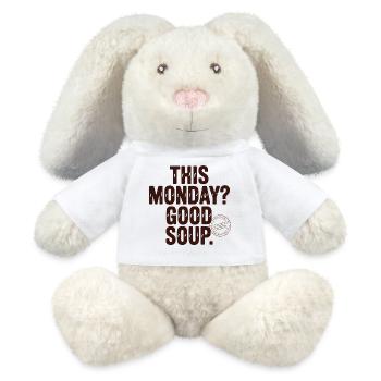 This Monday Good Soup Meme Spruch Montag - MiniFeet® RecycelHase® Bunny Cream - white - Front