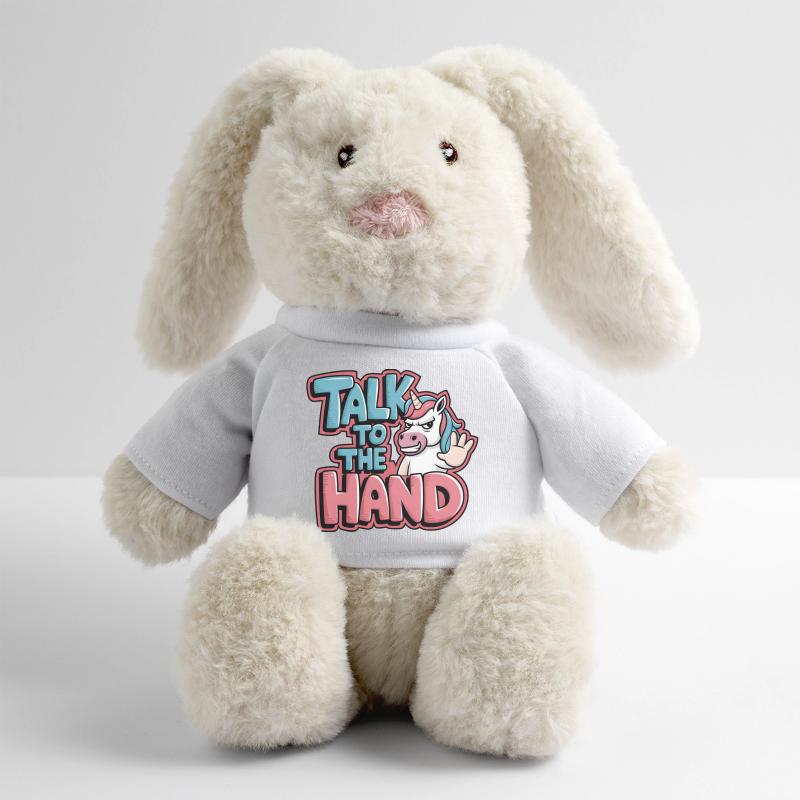 Unicorn Comic - Parle à la Main Lapin en peluche recyclé MiniFeet® Crème