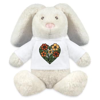Herz aus Blumenmuster - MiniFeet® RecycelHase® Creme - Weiß - Vorne