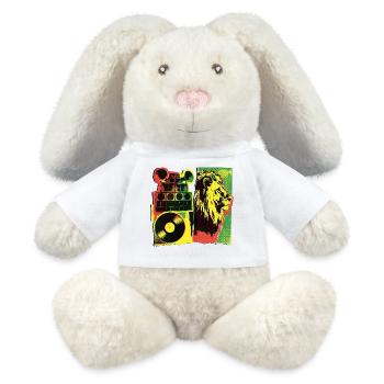 Roots Reggae Soundsystem - MiniFeet® RecycelHase® Bunny Cream - white - Front