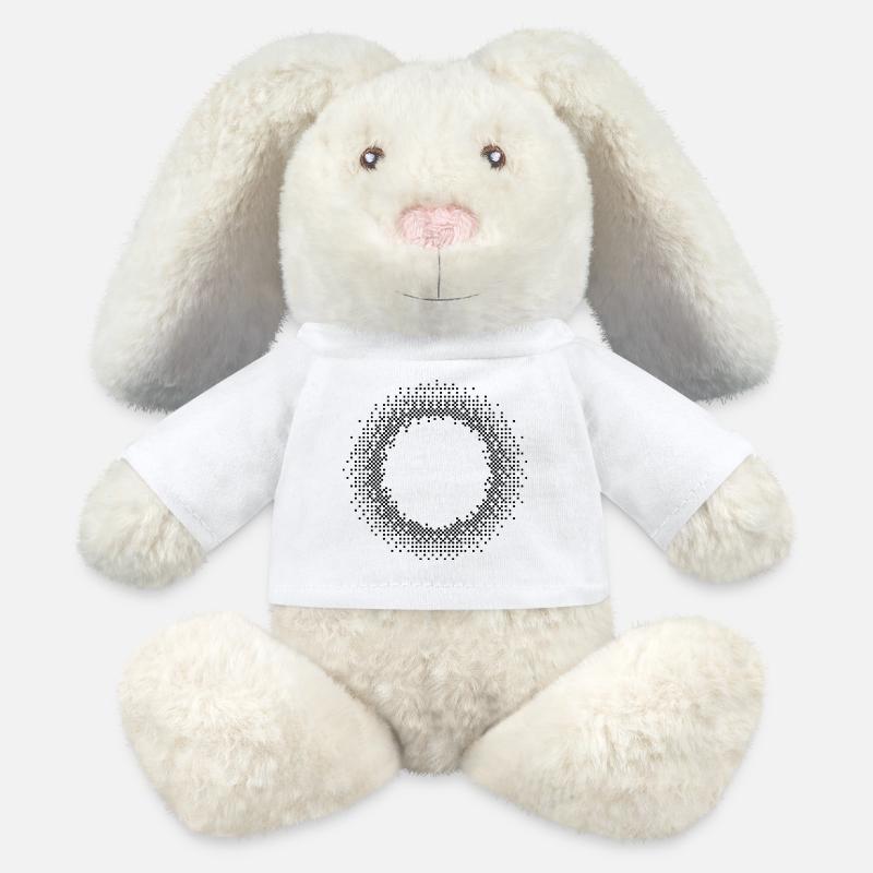 geometric circles design - MiniFeet® RecycelHase® Bunny Cream - white