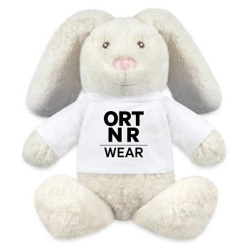 Logo Simple - Lapin en peluche recyclé MiniFeet® Crème - blanc - Devant