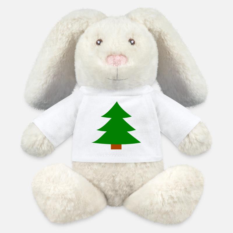 Silhouette du sapin de Noël - Lapin en peluche recyclé MiniFeet® Crème - blanc