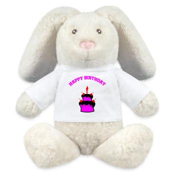 Neon Geburtstagskuchen Sticker - MiniFeet® RecycelHase® Creme - Weiß - Vorne