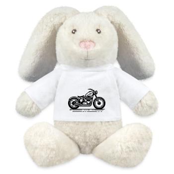 Minimalist Vintage Bobber Motorcycle Black - MiniFeet® RecycelHase® Bunny Cream - white - Front