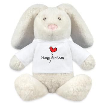 HAPPY BIRTHDAY. JOYEUX ANNIVERSAIRE. ANNIVERSAIRE. - MiniFeet® RecycelHase® Bunny Cream - white - Front
