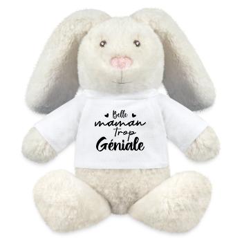 Belle maman trop geniale - Lapin en peluche recyclé MiniFeet® Crème - blanc - Devant