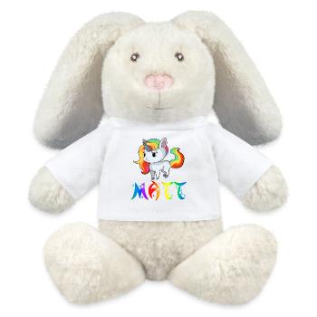 Einhorn Matt - MiniFeet® RecycelHase® Creme - Weiß - Vorne