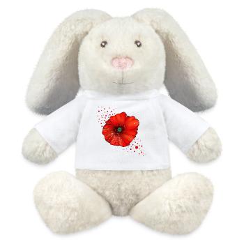 Poppy poppy art - MiniFeet® RecycelHase® Bunny Cream - white - Front