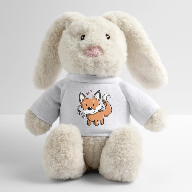 Fox with flower - foxes - red fox - predator MiniFeet® RecycelHase® Bunny Cream