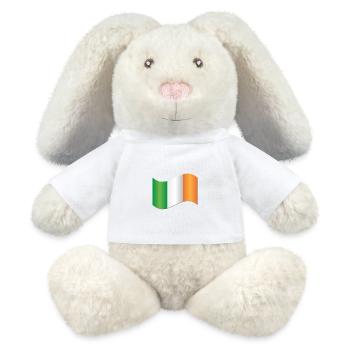 Drapeau irlandais - Lapin en peluche recyclé MiniFeet® Crème - blanc - Devant