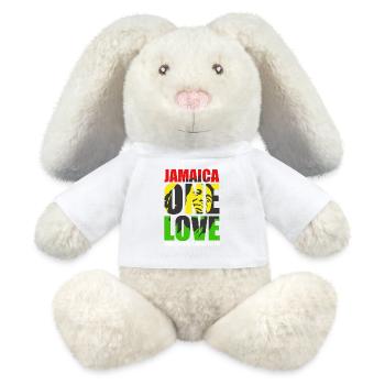 Jamaica One Love Underground - Lapin en peluche recyclé MiniFeet® Crème - blanc - Devant