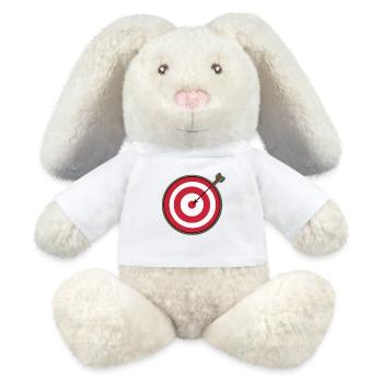 Flèche cible touchée - Lapin en peluche recyclé MiniFeet® Crème - blanc - Devant